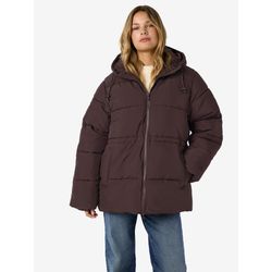 Noisy May Damen Braun Steppjacke Mit Kapuze Und Taillenzug In Schoko - Bild 4