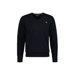 Gant Herren Marine Für 8030562 Pullover Mit V-Ausschnitt Aus Klassischer Navyfarbener Baumwolle (L), Lässig, Langarm, - Bild 10