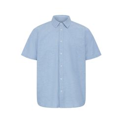 VAN GRAAF Blend Herren Blau Leinenhemd Regular Fit Baumwolle Extra Groß - Bild 4