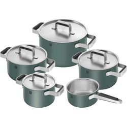 Zwilling Grün Topf-Set "Pure" Set 3 Kochtöpfe (16 20 & 24 Cm) Bratentopf 20 Cm Stieltopf 16 Cm 5 Stk. Tlg. Edelstahl 18/10 von Baur - Bild 6