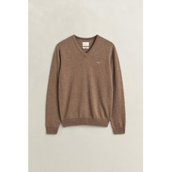 Gant Herren Light Braun Melange V-Neck Pullover Aus Lambswool (L) - Bild 3