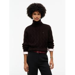 Tommy Hilfiger Damen Dunkelbraun Rollkragenpullover Ww0ww46791 Regular Fit - Bild 4