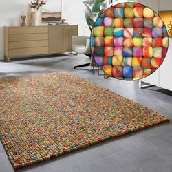 Theko Multi Wollteppich "Felty 2.2 Handgefertigt" Rechteckig 22 Mm Höhe Filzkugel-Teppich Reine Wolle Auch In Rund & Als Läufer von Baur - Bild 3