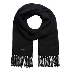 Jack & Jones Herren Schwarz Strickschal "Jacsolid Woven Scarf Noos", Strick, Kunstfaser, Unifarben, Modetücher, Kunstfaser, Mit Fransen - Bild 4