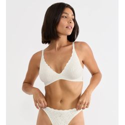 Sloggi Damen Weiß Bügelloser Bh "Zero Feel Bliss The Up", Gr. L, N-Gr, (Silk ), Spitze, Obermaterial: 76% Polyamid, 24% Elasthan, Bhs, Spitzen... - Bild 6