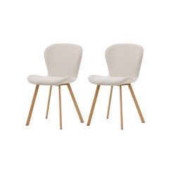 Venture Design Beige Lilja Esszimmerstuhl, Stoff Und Stahl In Eichenoptik, Stuhl - Image 3
