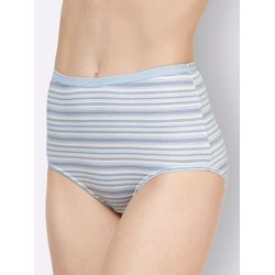Wäschepur Damen Taillenslip Mit Kontrastfarbigen Abschlüssen 2X Rosenquarz-Gestreift + 2X Eisblau-Gestreift, Größe 42 - Bild 4