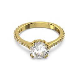 Swarovski Ring Stilla Round, Gold Metall für Damen 5642621, Christ - Image 4