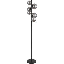 Globo Schwarz Stehlampe - Riha - Glas Metall Rauchglas - Designlampe - Bild 5