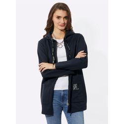 Damen Sweatjacke mit Glitzer-Applikation hinten marine, Größe 54 - Bild 4