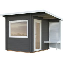 Palmako Saunahaus Sanna 4,1 m² dunkelgrau/weiß lackiert - Image 4