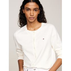 Tommy Hilfiger Damen Ivory Petal Rundhals Cardigan Aus Feinstrick Jersey - Bild 4