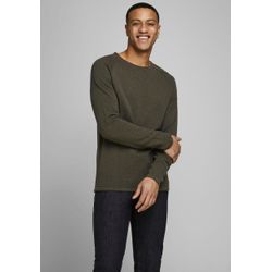 Jack & Jones Herren Strickpullover Hill Knit Crew Neck In Olive Night Melange - Bild 5