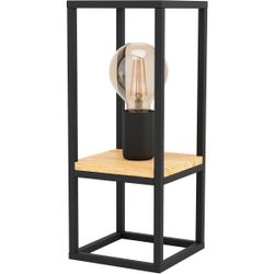Eglo Nero/Marrone Tischleuchte "Libertad Tischlampe, Stahl Und Holz, E27, Ip20, Nachttischlampe, Lampe", Braun (Schwarz, Braun), H: 35Cm, 1 Stk., Leuchten, Tisc... - Bild 6