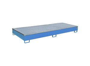 4061753235336 - EUROKRAFTpro Regal-Bodenwanne mit PE-Einsatz mit Rost 540 l LxBxH 3265 x 1315 x 270 mm blau ab 3 Stk