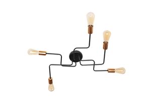 5902349218540 - Helam Lighting - Helam tube Halbbündige Deckenleuchte mit mehreren Armen Schwarz Kupfer 64cm