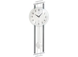 4037445156265 - Funk-Pendelwanduhr AMS F5314 Wanduhren Gr B H L 23 cm x 7 cm x 65 cm silberfarben (anthrazit silberfarben) Pendeluhren