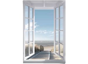 8714597554847 - Poster REINDERS Poster Fensterblick Nordsee Bilder Gr B H 61 cm x 915 cm Meer 1 St blau Poster