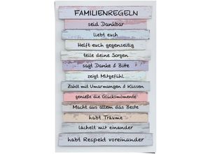 8714597566543 - Poster REINDERS Familienregeln Bilder Gr B H 61 cm x 915 cm 1 St rosa Poster