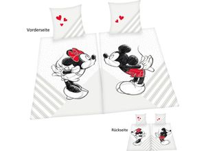 Image of Partnerbettwäsche »Disney´s Mickey und Minnie Mouse«, Disney, Partnerbettwäsche bestehend aus 1x Minnie Mouse Bettwäsche und 1x Mickey Mouse Bettwäsche, weiß