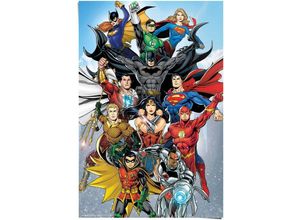 8714597590449 - Poster REINDERS DC Comics Helden Superman Wonderwoman Flash Batman Bilder Gr B H 61 cm x 915 cm 1 St blau Poster