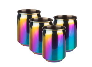 4004133985186 - APS 4er Set Cocktail Becher 350 ml Regenbogen-Look Edelstahl 4004133985186 - APS 4er Set Cocktail Becher 350 ml Regenbogen-Look Edelstahl