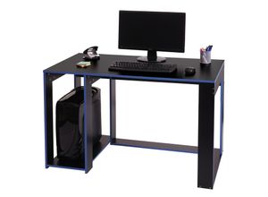 Image of Schreibtisch MCW-J26, Computertisch Bürotisch, 120x60x76cm ~ schwarz-blau