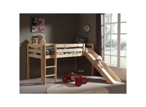 5420070207416 - Kinderzimmer Spielbett PINOO-12 mit Rutsche in Kiefer massiv natur lackiert b h t ca 210 114 218 cm - braun 5420070207416 - Kinderzimmer Spielbett PINOO-12 mit Rutsche in Kiefer massiv natur lackiert b h t ca 210 114 218 cm - braun