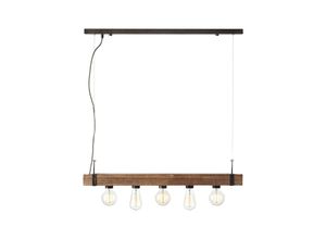 4004353327070 - BRILLIANT Lampe Woodhill Pendelleuchte 5flg antik schwarz 5x A60 E27 30W gf Normallampen n ent In der Höhe einstellbar Für LED-Leuchtmittel geeignet