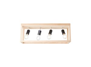 4004353393648 - Lampe Nerea Deckenleuchte 4flg eiche geölt Holz Metall 4x A60 E27 15WNormallampen (nicht enthalten) - braun - Brilliant