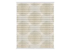 4251369829290 - Plissee ORIGINAL Plissee Klemmfix ohne Bohren blickdicht Stripy Boho Drop India beige (beige weiß weiß) Plissees Kinder 130cm zweiseitig verschiebbar 80cm Obermaterial 100% Polyester B80cm H130cm
