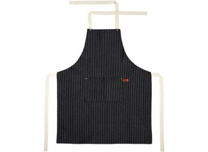 4019665102697 - Kochschürze STUCO gestreift Schürzen schwarz (schwarz natur) Topflappen Topfhandschuhe Küchenschürzen Schürzen mit Brusttasche