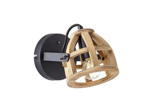 4004353372506 - BRILLIANT Lampe Matrix Wood Wandspot schwarz natur 1x D45 E14 40W geeignet für Tropfenlampen nicht enthalten Kopf schwenkbar Für LED-Leuchtmittel geeignet