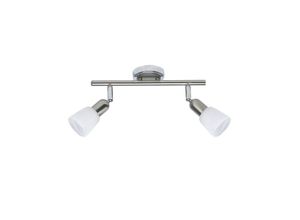 4004353038532 - Lampe Sofia Spotrohr 2flg eisen chrom weiß 2x D45 E14 40W geeignet für Tropfenlampen (nicht enthalten) Köpfe schwenkbar - silber - Brilliant