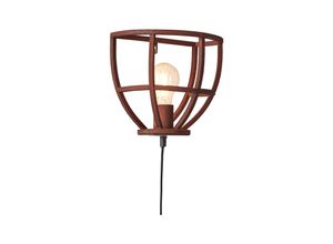 4004353350870 - BRILLIANT Lampe Matrix Wandleuchte Zuleitung und Schalter rostfarbend 1x G95 E27 60W geeignet für Normallampen (nicht enthalten) Mit Schnurzwischenschalter