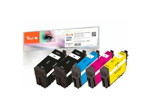 7640173439097 - E34 XL 5 Druckerpatronen XL (2*bk c m y) ersetzt Epson No 34XL T3471*2 T3472 T3473 T3474 für zB Epson WorkForce Pro WF -3700 (wiederaufbereitet)