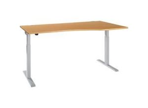 4251898820898 - Select Schreibtisch ERGO-T 20 elektrisch höhenverstellbar Freiform Ansatz rechts T-Fuß B 1800 x H 715-1205 mm Buche weißalu 4251898820898 - Select Schreibtisch ERGO-T 20 elektrisch höhenverstellbar Freiform Ansatz rechts T-Fuß B 1800 x H 715-1205 mm Buche weißalu