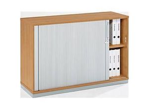 4250510806913 - Querrollladenschrank Tetris Wood 2 OH abschließbar mit Sockel B 1200 x T 421 x H 800 mm Buche-Dekor