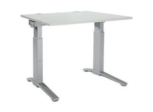 4250510856000 - Genius Schreibtisch PLANOVA ergoSTYLE C-Fuß Rechteck man höhenverstellbar B 1200 x T 800 x H 675-895 mm lichtgrau weißalu