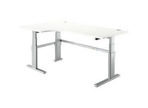 4250510872420 - Winkelschreibtisch Komfort elektrisch höhenverstellbar 90° Winkel Ansatz links C-Fuß B 2000 x T 120000 800 x H 655-1305 mm weiß weißaluminium 4250510872420 - Winkelschreibtisch Komfort elektrisch höhenverstellbar 90° Winkel Ansatz links C-Fuß B 2000 x T 120000 800 x H 655-1305 mm weiß weißaluminium