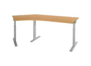 4251898820096 - Select Winkelschreibtisch ERGO-T 20 135° Winkel Ansatz links T-Fuß B 2165 x T 800 x H 675-895 mm Buche weißalu 4251898820096 - Select Winkelschreibtisch ERGO-T 20 135° Winkel Ansatz links T-Fuß B 2165 x T 800 x H 675-895 mm Buche weißalu