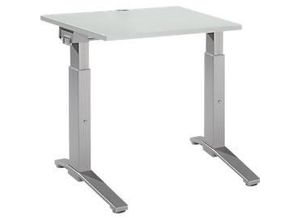 4250510855959 - Genius Schreibtisch PLANOVA ergoSTYLE C-Fuß Rechteck man höhenverstellbar B 800 x T 800 x H 675-895 mm lichtgrau weißalu