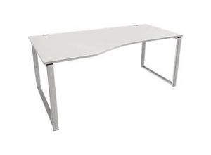 4250510881880 - Genius Freiformschreibtisch MODENA FLEX Bügelfuß manuell höhenverstellbar Ansatz links B 1800 mm lichtgrau