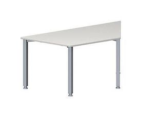 4251898814590 - Genius Konferenztisch MODENA FLEX Trapez 4-Fuß Quadratrohr B 1600 x T 800 x H 720-840 mm lichtgrau weißaluminium RAL 9006