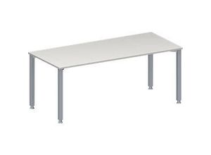 4251898814545 - Genius Konferenztisch MODENA FLEX Rechteck 4-Fuß Quadratrohr B 1800 x T 800 x H 720-840 mm lichtgrau weißaluminium RAL 9006