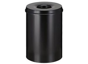 8713631002009 - Abfallsammler für den Innenbereich Volumen 50 l selbstlöschender Deckel Ø 335 x H 625 mm Stahl pulverbeschichtet schwarz schwarz