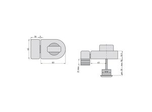 4026434138566 - Türzusatzschloss - ks 500R - Dornmaß 45 mm - Edelstahlfarben - abgerundete Ausführung - 2-tourig - Basi