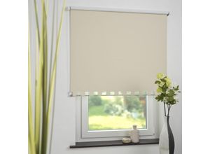 4016318393259 - Seitenzugrollo Kettenzugrollo Volantrollo Rollo Eckig Verdunklung 192 x 180 cm beige für Fenster