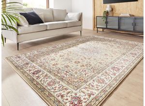 4012903241363 - Peyer Syntex Klassischer Kurzflor Teppich Amina Medaillon 27008 Farbe Hellbeige 160 x 230 cm