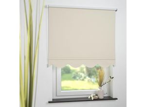 4016318392825 - Seitenzugrollo Kettenzugrollo Volantrollo Rollo Klassik Verdunklung 142 x 180 cm beige für Fenster